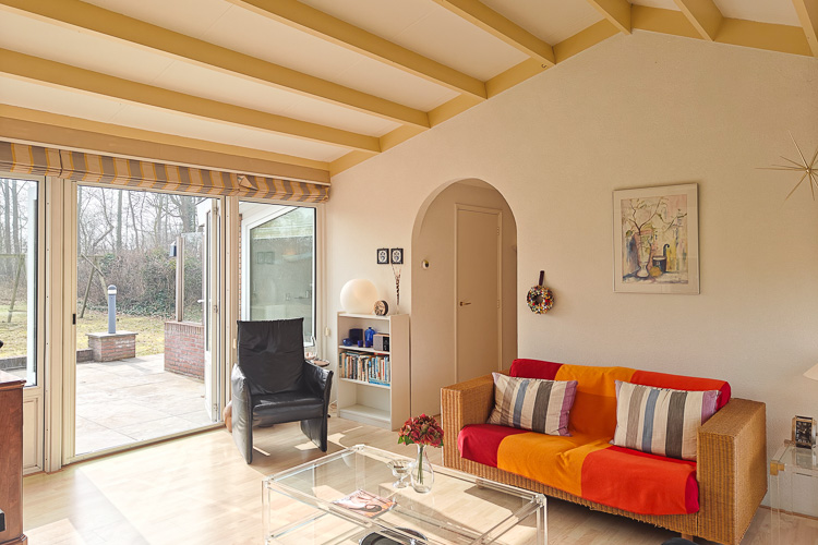 vakantiehuis bungalow Schiermonnikoog Les Quatre Saisons woonkamer terras