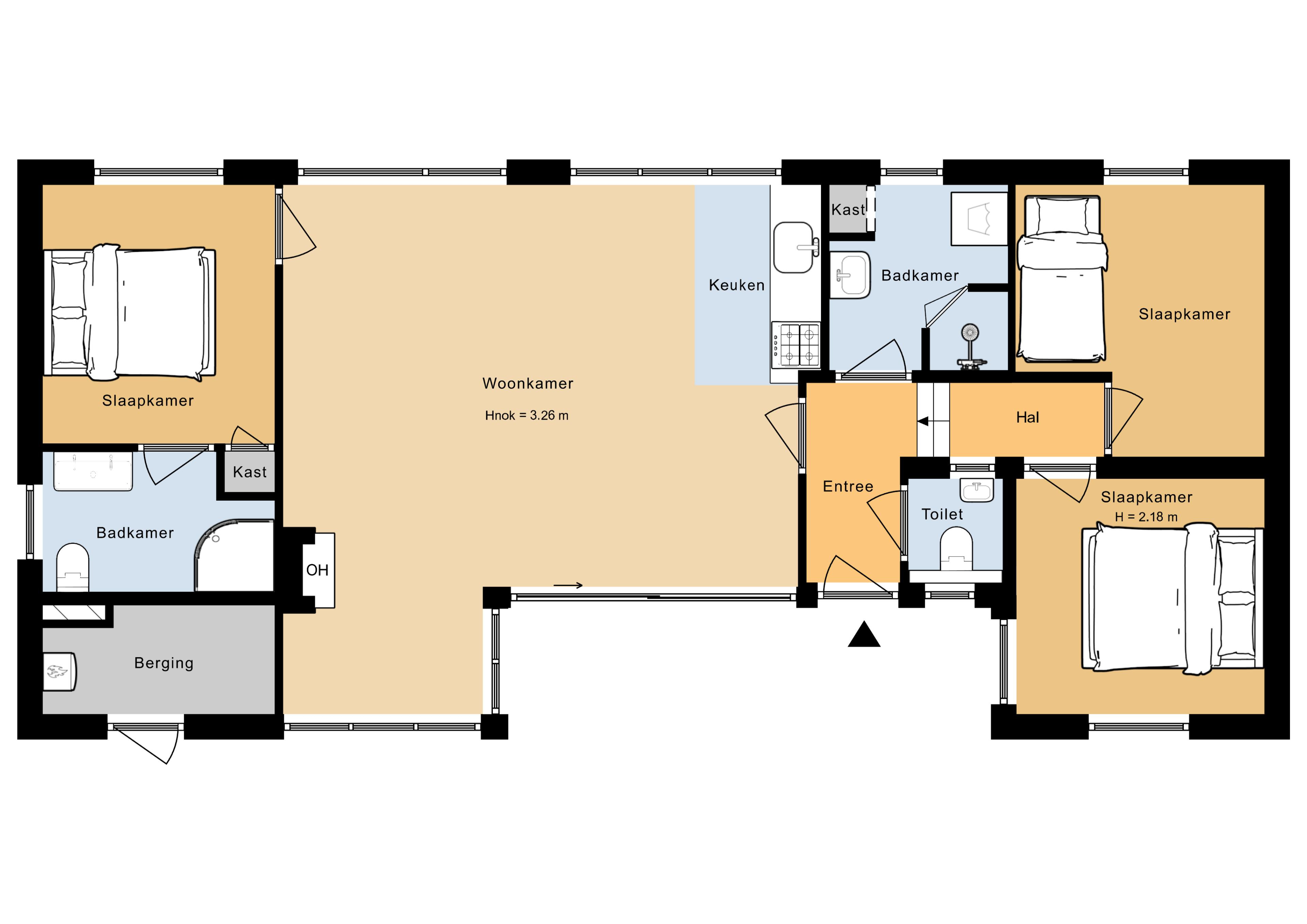 plattegrond vakantiehuis Sukerjantjen Schiermonnikoog